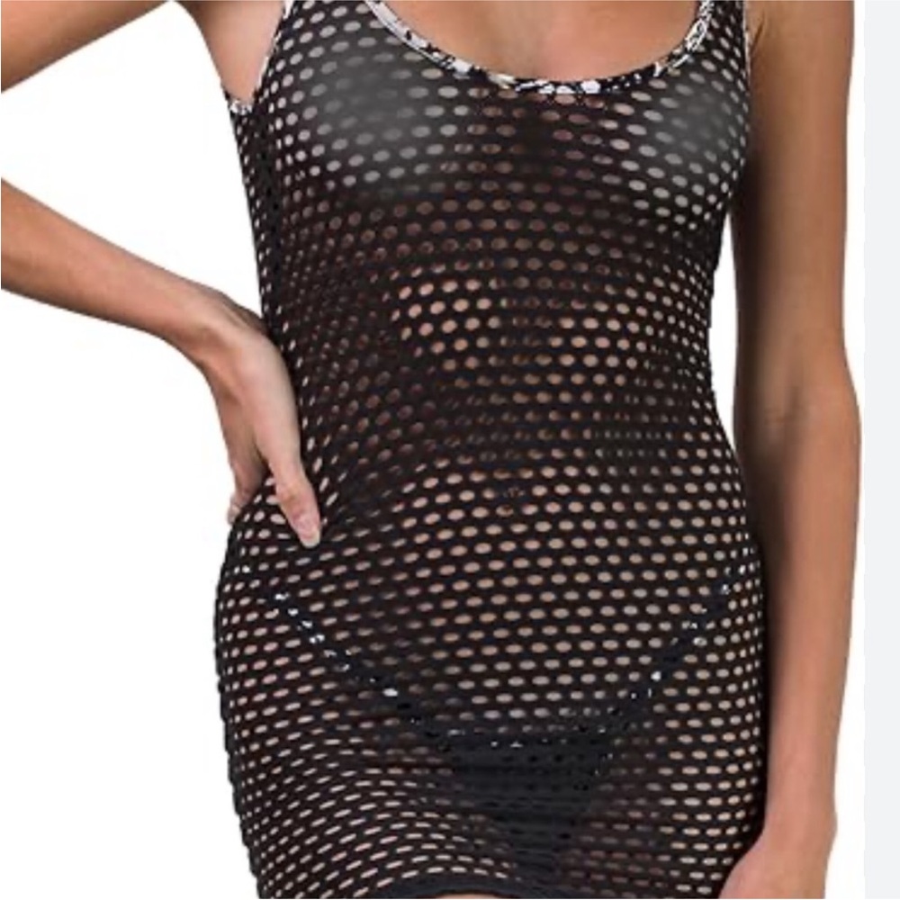 Black Crochet Swim Cover-Up size XS